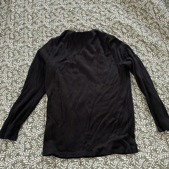 J. Crew black bateau neckline ribbed long sleeve. Worn once, size Medium. - Picture 3 of 3
